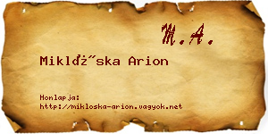Miklóska Arion névjegykártya